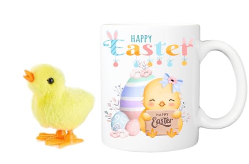 Yellow Easter Chick Mug, Cup, Decor, Basket Filler, Kitchenware, Egg Hunt Mug, Easter Gift for Kids, Children, Granddaughter, Grandson, Niece, Nephew, Daughter or Son