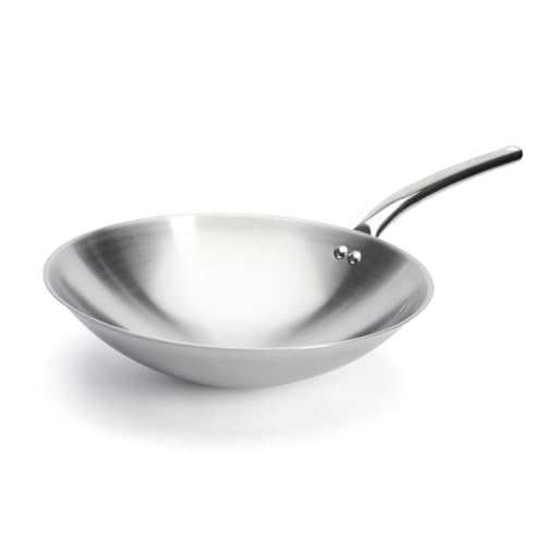 DE BUYER -3122.36 -wok inox induction ø36cm queue tube, Argenté