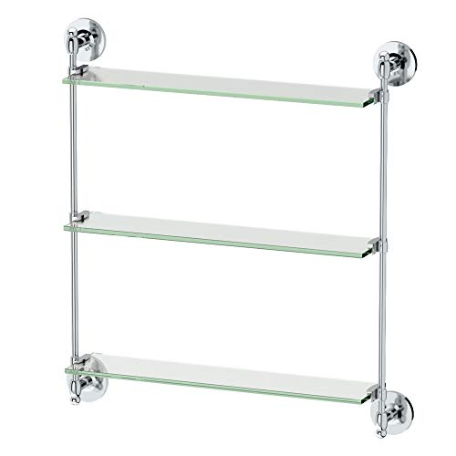 Gatco 1394 Premier 3-Tier Wall Glass Shelf, Chrome