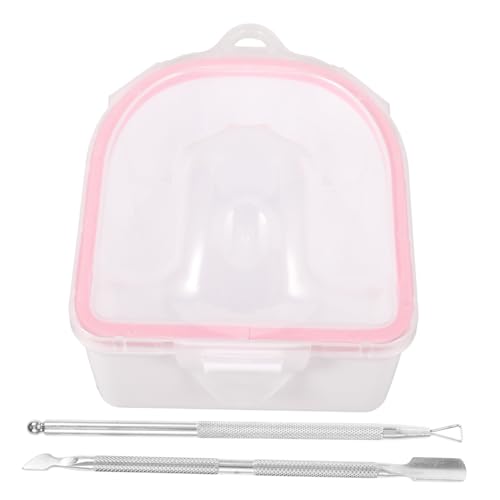 PartyKindom 1 Set Nail Soaking Bowl with Manicure Tools Dual Hand Soak Basin for Nail Treatment Comfortable Design for Cuticle Softening and Spa Experience