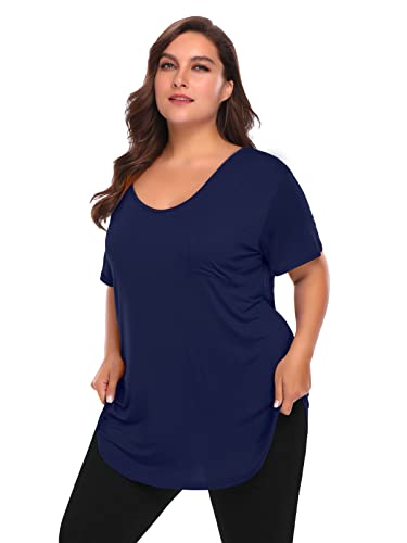 Image of BELAROI Women Plus Size Tops V-Neck Tunics Shirts