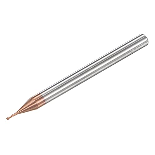 Image of uxcell Square Nose End Mill, 0.8mm Solid Carbide AlTiSin Coated Long Reach CNC Router Bits 2 Flutes Milling Cutter with Extended Neck, 4mm Cutting Length 4mm Shank