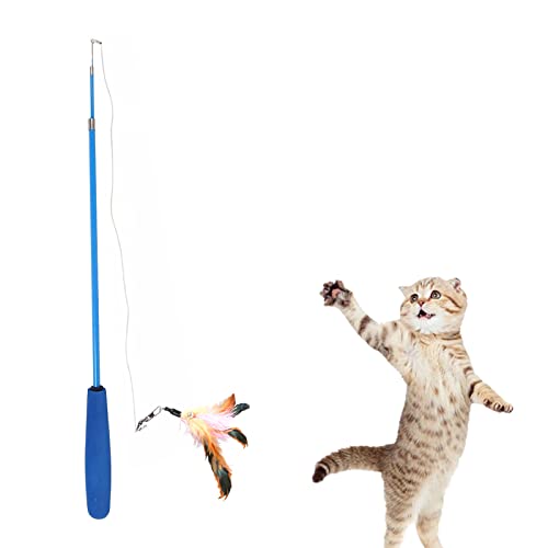 Giocattolo Per Gatti Con Piuma - Canna Da Pesca Interattiva Con Pendenti E Campanello Per Giochi