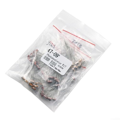 50 Stück LDR Fotowiderstand Kit GL5506 GL5516 GL5528, 5 Werte lichtempfindliche Widerstände für DIY Elektronik