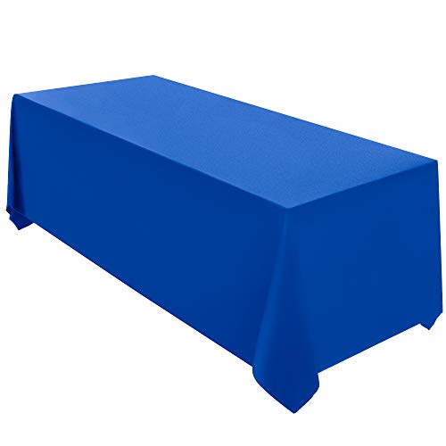 Surmente Blue Tablecloth 90 x 132-inch Rectangular Polyester Table Cloth for Weddings, Banquets, or Restaurants