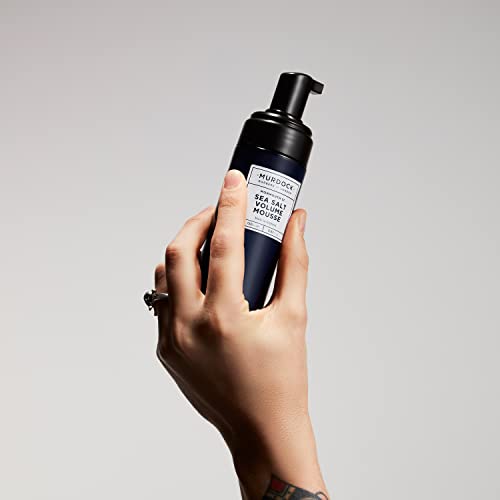 Murdock London Sea Salt Volume Hair Mousse for Men – Adds Natural Volume & Hold for Fine or Thinning Hair – Non-Sticky, Matte Finish Mousse for Hair Styling – Vegan Formula (5.07 fl. oz.)