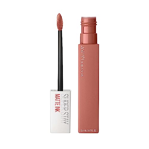 Maybelline SuperStay Matte Ink Batom Líquido Matte Longa Duração 16H com Aplicador Preciso, Não Transfere e Cor Intensa, Acabamento Matte Confortável, Cor 65 Seductress Nude Bege, 5ml