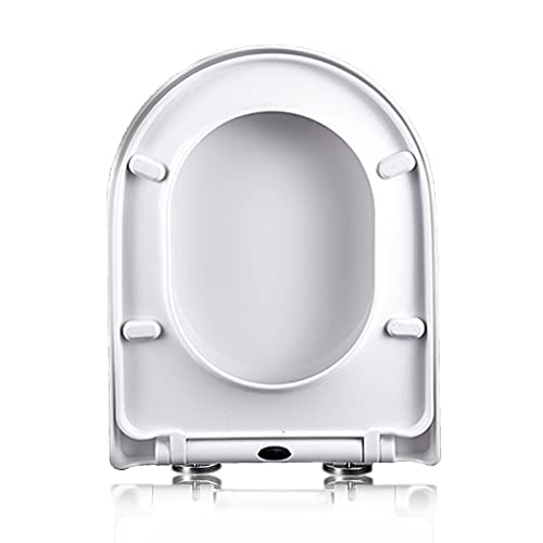 Siège de Toilette en Forme de D à Fermeture Douce avec charnières à dégagement Rapide. Housse de siège de Toilette Blanche de qualité supérieure pour Un ne