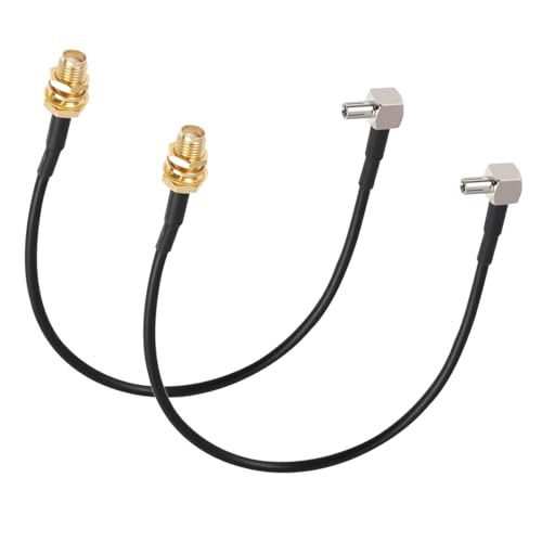 Jecdfs Câble Antenne 4G LTE RG174, Adaptateur SMA à TS9, Câble Pigtail à Angle Droit de 15 cm, 2 Pièces, Compatible avec Modems UMTS, 2G, 3G, 4G