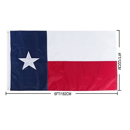 TOPFLAGS Flaga Teksasu 10 x 15 wytrzymałe zewnętrzne flagi stanu TX haftowane gwiazdki szyte paski na zewnątrz z 2 mosiężnymi przelotkami