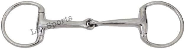 EGGBUTT Snaffle Horse Bit Jointed Stainless Steel Silver Polish Equestrian Tack (5 Inch)