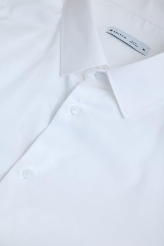 Image of SNITCH Men Formal Shirt | Modern Slim Fit Long Sleeve Spread Collar Solid Style | 100% Cotton Breathable Fabric for Office, Weddings & Festive Occasions Wear