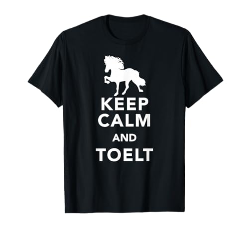Islandpferde Keep Calm and Tölt Mädchen Damen mit Island Isi T-Shirt