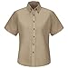 Red Kap womens Short Sleeve Poplin Dress Shirt, Red, Small US