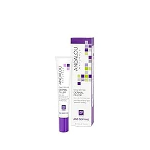Andalou Naturals Deep Wrinkle Dermal Filler, Anti Aging Face Moisturizer, Anti Wrinkle Face Cream with Aloe Vera, Resveratrol & CoQ10, Targets Fine Lines & Wrinkles, Cruelty Free, 0.6 Fl Oz Andalou Naturals Deep Wrinkle Dermal Filler, Anti Aging Face Moisturizer, Anti Wrinkle Face Cream with Aloe Vera, Resveratrol & CoQ10, Targets Fine Lines & Wrinkles, Cruelty Free, 0.6 Fl Oz