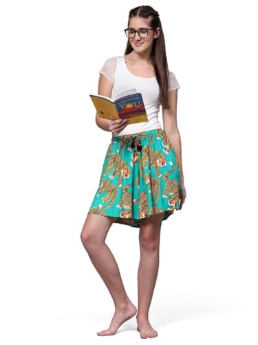 Image of B STORIES Women's Flared Shorts - Culottes with Pockets|Soft Viscose Lounge & Beach Wear|Mid-Rise Elastic Waistband|Casual Indo-Western Half Pants|Summer Resort & Everyday Wear for Women