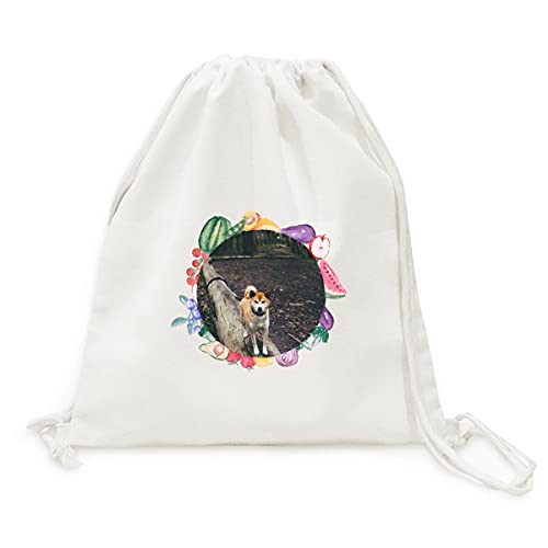 Sac en tissu pliable pour fruits et légumes robuste à sangle photo chien japonais