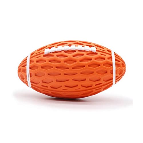 Nobleza Dog Football, Interactive Lightweight Tough Squeaky Dog Toys That Float And Bounce For Teething And Teeth Cleaning, Natural Rubber Durable Football Dog Toy For Small And Medium Breeds, Orange #TOP7