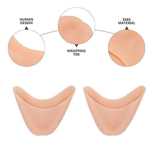 1 Pair Shoe Gel Pads Toe Support Soft Toe Guard Gel Toe Caps Pads Protection Silicone Pads Ballet Toe Protectors Foot Cover For Dance Walking Pointed Shoe Athletegirls Comfort Gift #TOP2