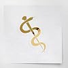 2 Pcs - No Background Decal Stickers of Aesculapian Staff Rod of Metallic Gold Premium Waterproof Vinyl Decal Stickers for Laptop Phone Accessory Helmet Car Window Mug Tuber C Uscskus792230Go072022