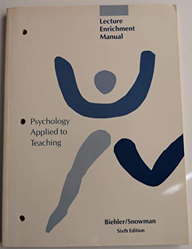 Biehler Psych Appld Tchg Lec Man6ed 0395534887 Book Cover