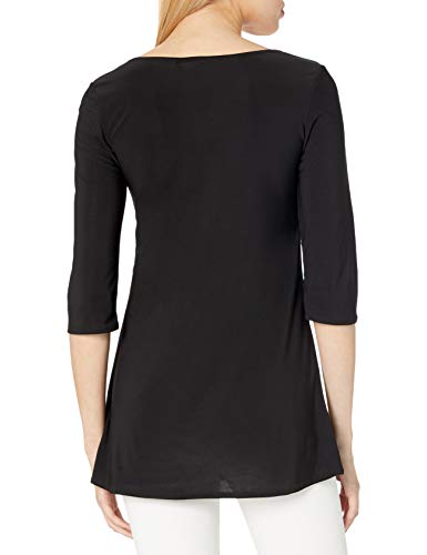 Star Vixen Women's Plus Size Colorblock Tunic Top, Black/Jade/Black-White Dot, 3X #TOP1