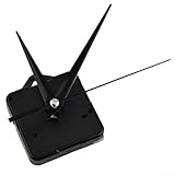 Kit de reparación de reloj de pared con mecanismo de movimiento silencioso de cuarzo incluye husillo y manecillas compatibles con varios relojes de manualidades (negro)