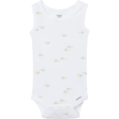 Image of Gerber Baby Girls Multi-Pack Sleeveless Onesies Bodysuit