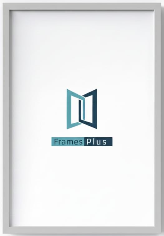 35 x 45cm Picture Frame (350 x 450mm) 30mm Profile, Wall Mounted Shatterproof Styrene Front, Portrait or Landscape Display for Posters Photos Prints Art, Light Grey