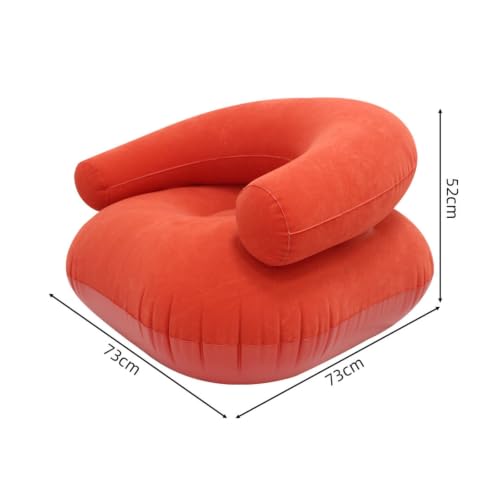 Sillón hinchable para salón portátil sofá inflable descanso lectura color rosa roja 4