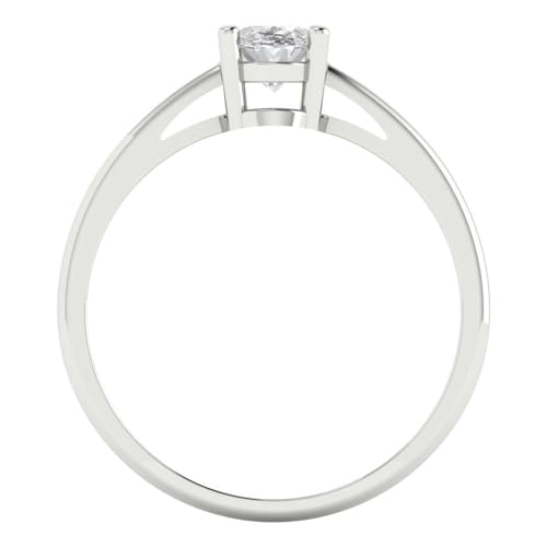Clara Pucci 1.0 ct Oval Cut White Sapphire 14k Yellow Gold Solitaire Wedding Engagement Bridal Promise Ring4