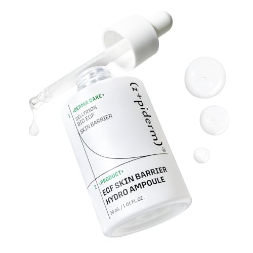 Zipiderm EGF Skin Barrier Hydro Ampoule – Korean Lightweight Hydrating Serum with Ceramides, PDRN & Niacinamide | Barrier-Supporting Skincare for Sensitive & Delicate Skin | 1.01 fl oz