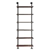 Diwhy 24Width Industrial Pipe Shelves Rustic Modern Wood Ladder Bookcase with Metal FramePipe Wall ShelfWood StorageHome DecorDisplay ShelvingRetro Floating Wood Shelving6 Layer Bookshelf