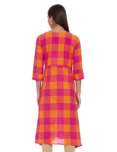 Amazon Brand - Myx Women's Cotton Straight Kurti (AW19MYXCHK02_Pink_Large) - Image 3