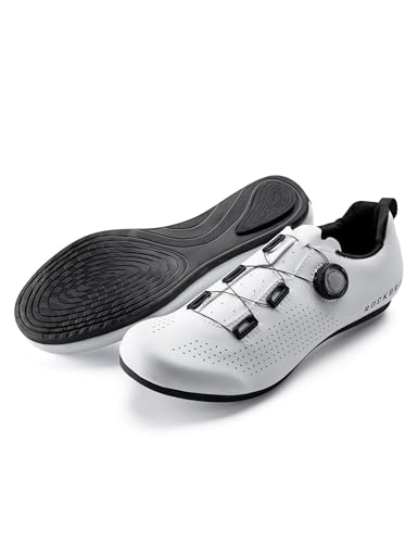 ROCKBROS Cycling Shoes Flat-Pedal(Non-Lock) CR4: Breathable Perforations, Non-Slip Sole, Clipless Outdoors Shoes for Road & Mountain Biking White