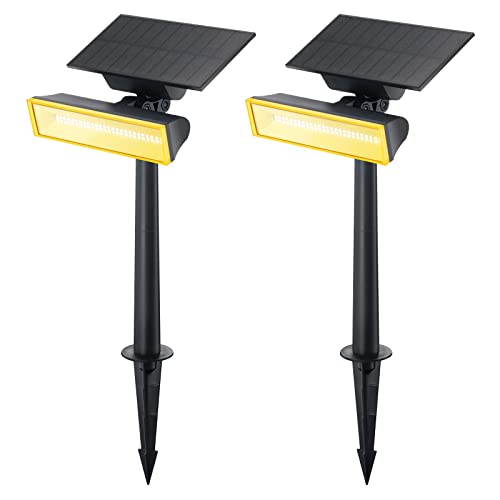 Linkind Solar Spot Lights Outdoor 3000K Warm White, 54 LEDs Bright Outdoor Solar Spotlights, IP67 Waterproof Solar Powered Landscape Spotlights, Outdoor Solar Lights for Yard House Garden, 2 Pack
