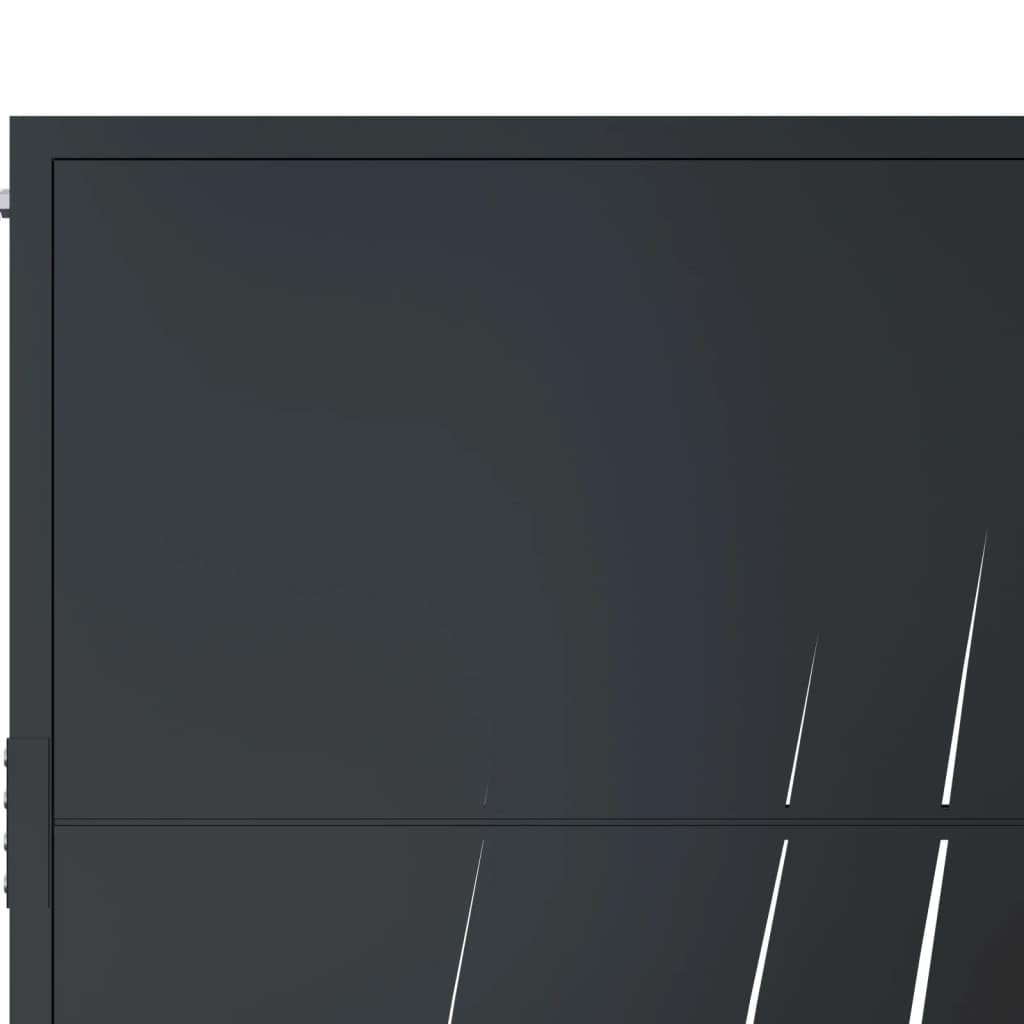 ShGaxin Puerta de jardín Acero Gris Antracita diseño Hierba 105x205 cm, Puertas para Jardin, Puertas De Exterior, Valla Jardín, Rejas para Puertas De Entrada