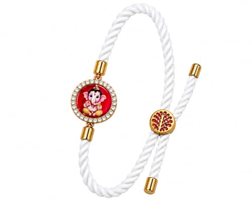 Image of M.F.H Premium Designer Rakhi for Brother | Adjustable Handmade Raki Bracelet |Traditional Raksha Bandhan Gift for Brother | Comfortable & Skin-Friendly RaKi