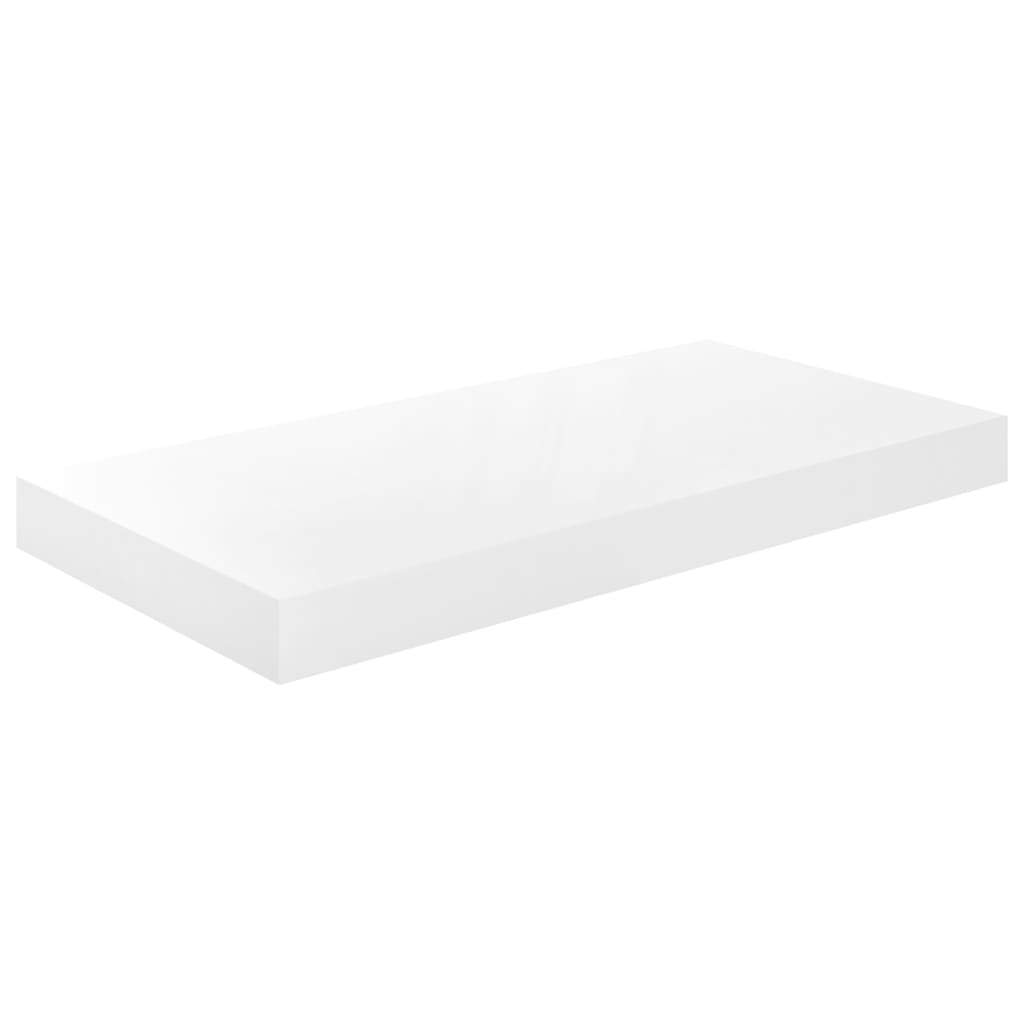 Regał wiszący 4 szt. biały wysoki połysk regał na rośliny regał dekoracyjny do kuchni biura 50 x 23 x 3,8 cm MDF