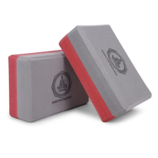 Vedam High Density EVA Foam Yoga Block Set of 2 For Men & Women | Improve Strength & Aid Balance (Grey Red)-picture-43