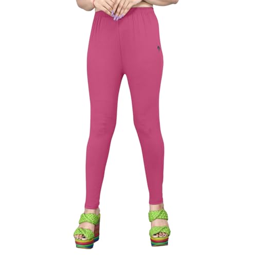 Image of Women's Solid Mid Rise Slim Fit Ankle Length Leggings - Comfortable and Stylish Yoga Pants for Workout, Running and Everyday Wear