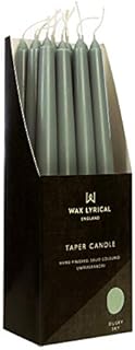 WAX LYRICAL Unscented 25 cm Tapered Dinner Candle Dusky Blue, Box of 12, 25cm
