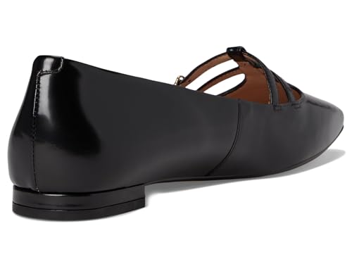 Cole Haan Cole Haan Womens Brigid Tstrap Ballet, Black Leather, 10-B US