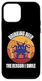 Installation facile Coque pour iPhone 12 mini Pieuvre mignonne vintage boit de la bière The Reason I Smile