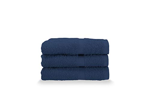 Gabel Lot de 3 Serviettes d'invité en Pur Coton hydrophile, 40 x 60 cm, Bleu