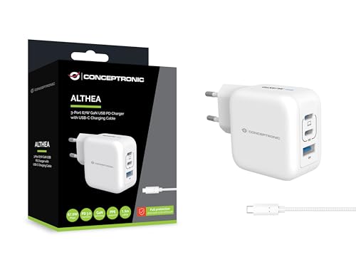 Chargeur USB PD GaN 67W Conceptronic fini la surchauffe et les câbles