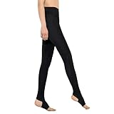 FELLOW ハイウエスト ロングパンツ 保温インナー レディース 1ｍｍ サーフィン メタリックス メタルインナー メタルスキン エアースキン ウェットスーツ セミドライスーツ インナー 防水蓄熱 ダイビング SUP マリン 日本規格 (Black, M)