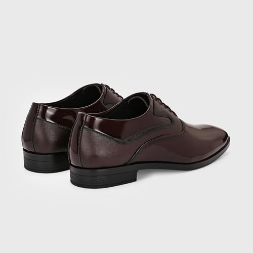 Image of Centrino Men's Formal Glossy Lace-Up Shoes | Patent Leather Oxford Dress Shoes|Comfortable Pointed Toe Formal Shoe| Stylish Looking Footwear for Formal Business Wedding & Office Shoes (9360)
