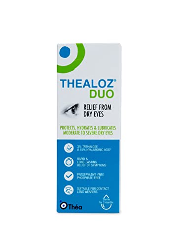 Thealoz Duo Eye Drops - Rapid & Long-Lasting Relief for Dry, Tired & Sore Eyes | Gentle, Preservative-Free Formula | Suitable for Contact Lens Wearers | 10 ml (300 Drops)