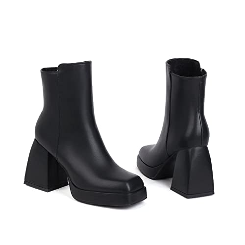 Bottes courtes femmes confortables à talon et fermeture éclair